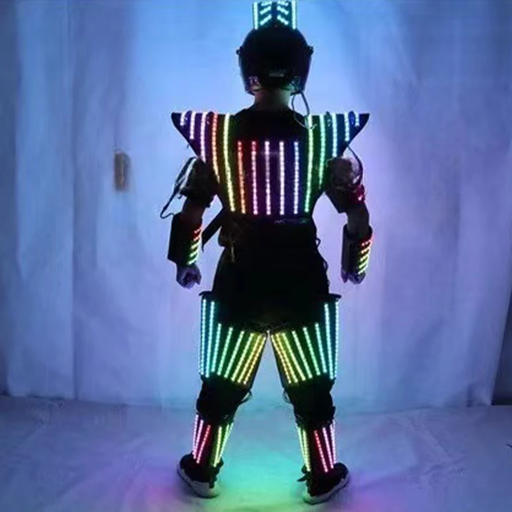 LED Robot Color Change Suit Laser Predator Costume Chest Screen Stage Dancer Iron Soldier Wearing Cosplay Suit for Nightclub