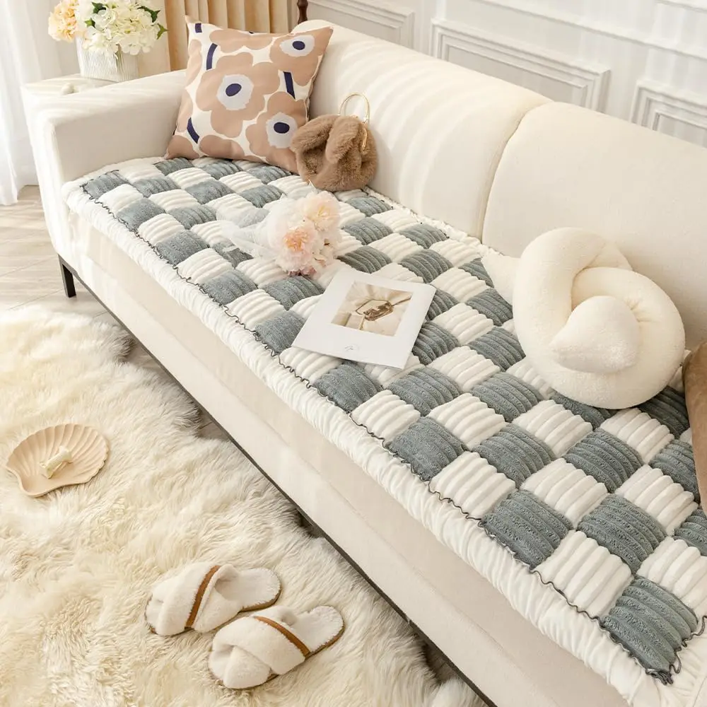 

Съемный чехол для дивана для собак, защита для диванов с 3 подушками, подходит для домашних животных, нескользящая мягкая ткань, серый цвет (27,6x70,9 дюймов)