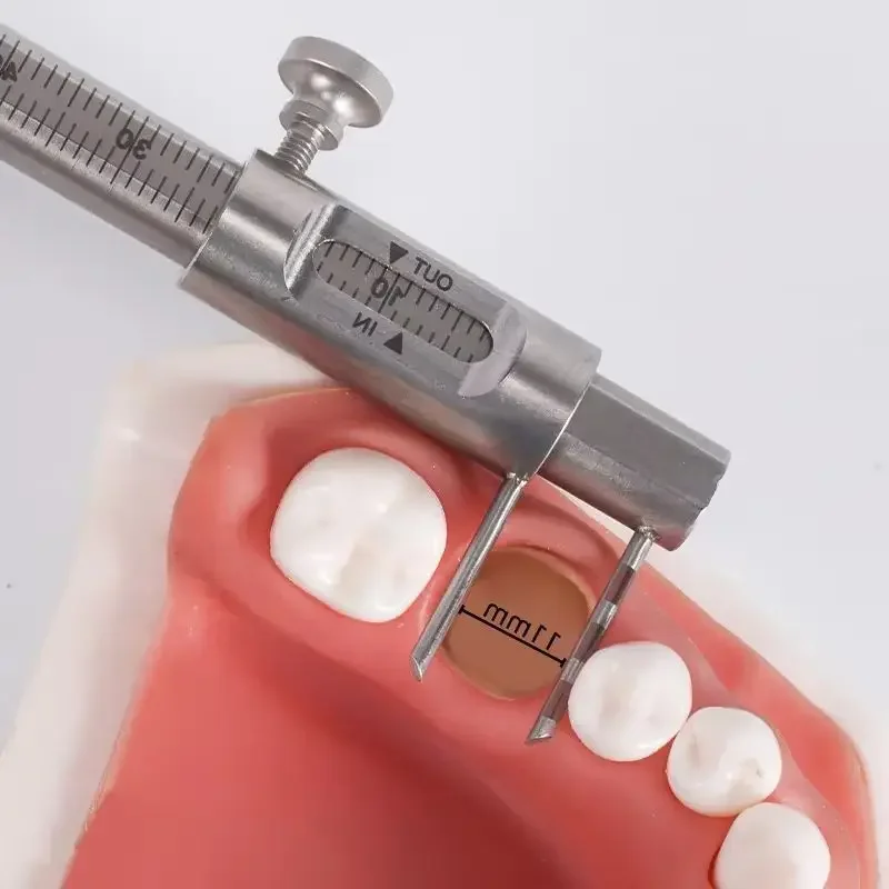 Dental Bone Ridge Measuring Gauge Implant Oral Instrument Vertical Caliper Intermaxillary Distance Ruler