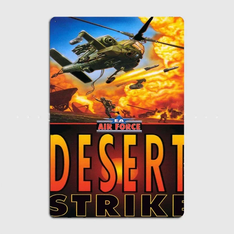 Desert strike Retro Game Poster Metal Sign Garage Wall Decor Room Decoration Custom Tin Home Decor