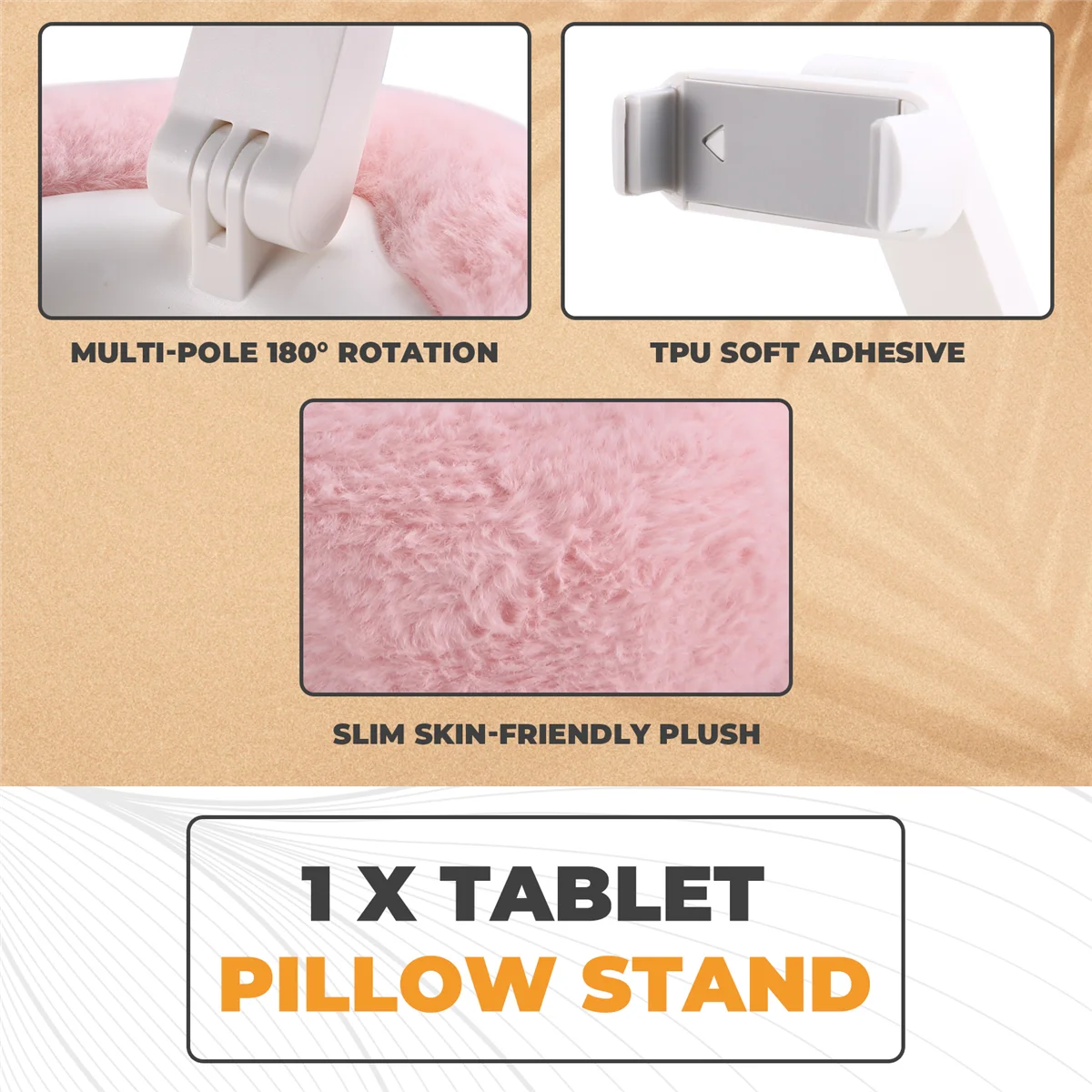 Bestseller Plüsch Kissen Telefon Tablet Halterung Desktop Ständer Einstellbare Länge Winkel für Video Chat Lazy Tablet Halter Rosa