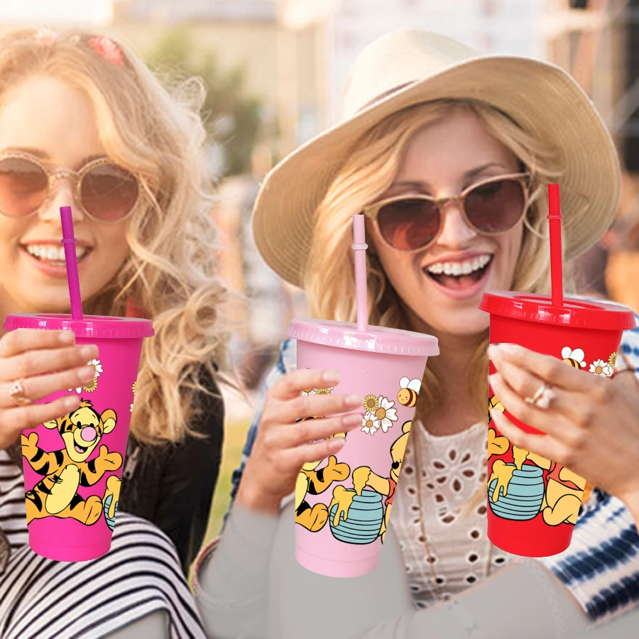 12 pz/pacco Disney, Winnie The Pooh, Bee 26 once Bicchiere di plastica colorato Festa di compleanno Utensili per bere Succo di caffè Tazza