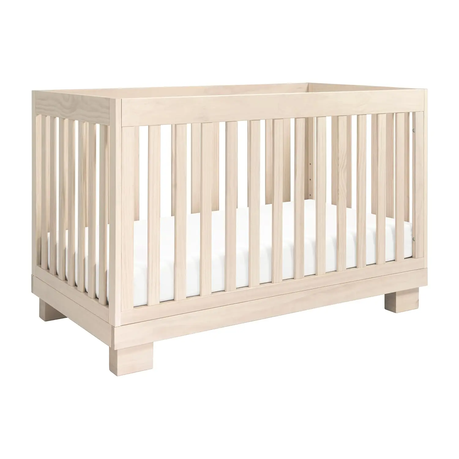 Modo 3-in-1 Convertible Crib with Toddler Bed Conversion Kit in Washed Natural, Greenguard Gold Certified