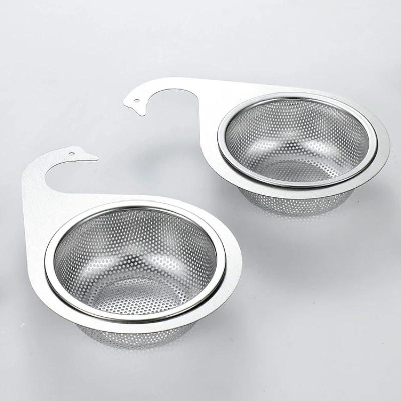 

LMM kitchen sink special stainless steel hanging swan drain basket dry and wet separation garbage filter basket