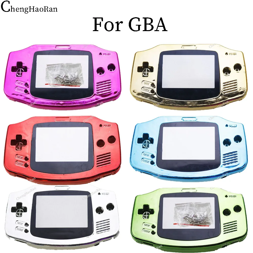 1PC For GBA Electroplated Game Console Case Shell Game Boy Advance Game Console Case Replacement Shell With Screw Mirror Surface