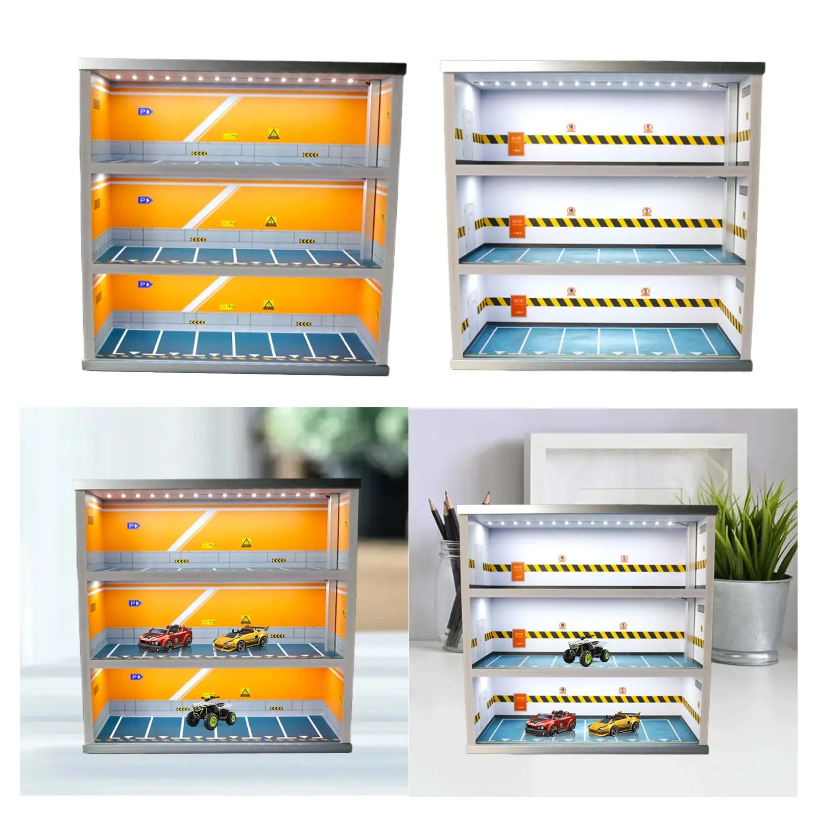 

1:64 Scale Diecast Wheels Display Case Garage Diorama for Mini Dolls Figure