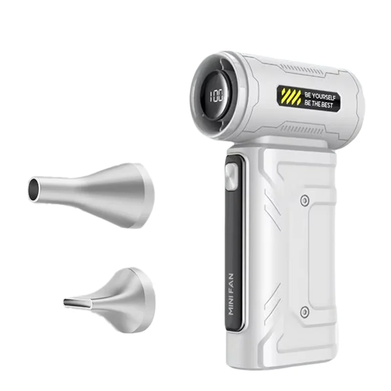 

A11R 6000 мАч Бесщеточный вентилятор Аккумулятор Дисплей Высокоскоростной ручной вентилятор для выдувания пыли Портативный жестокий турбореактивный вентилятор Белый