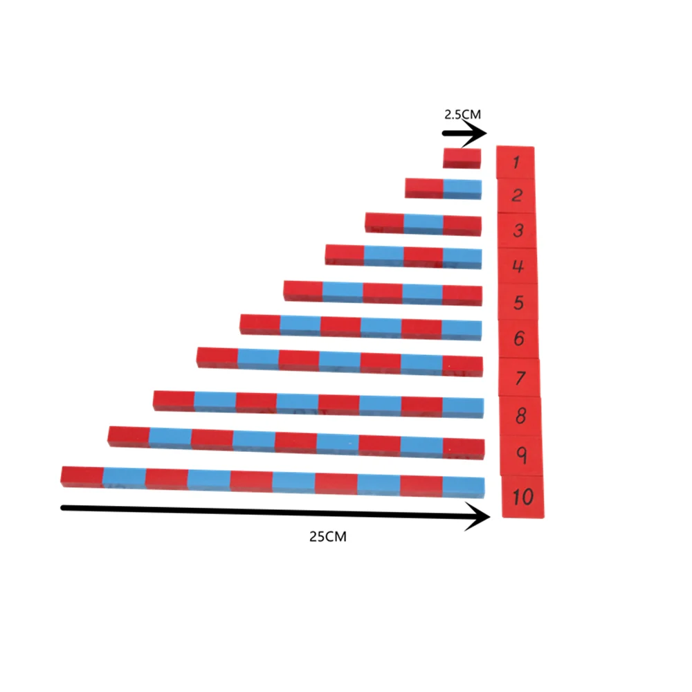 Montessori Czerwono-Niebieskie Pręty z Puzzle Numerowymi i Pudełkiem Drewniane Zabawki Edukacyjne Gra w Liczenia dla Dzieci Zabawki Matematyczne