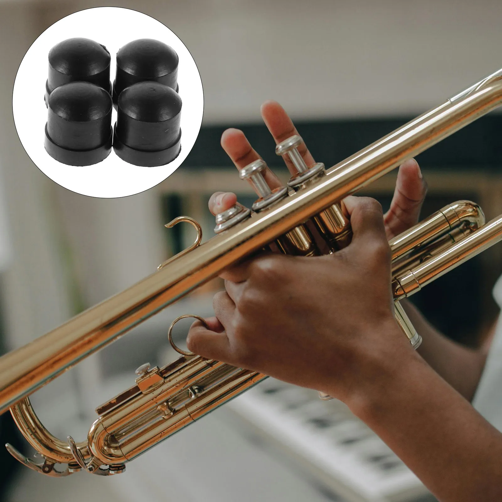 

4pcs Trombone Slide End Tips Black Rubber Bumpers For Stable Performance Pure Tone Durable Wear Resistant Long Lasting Use