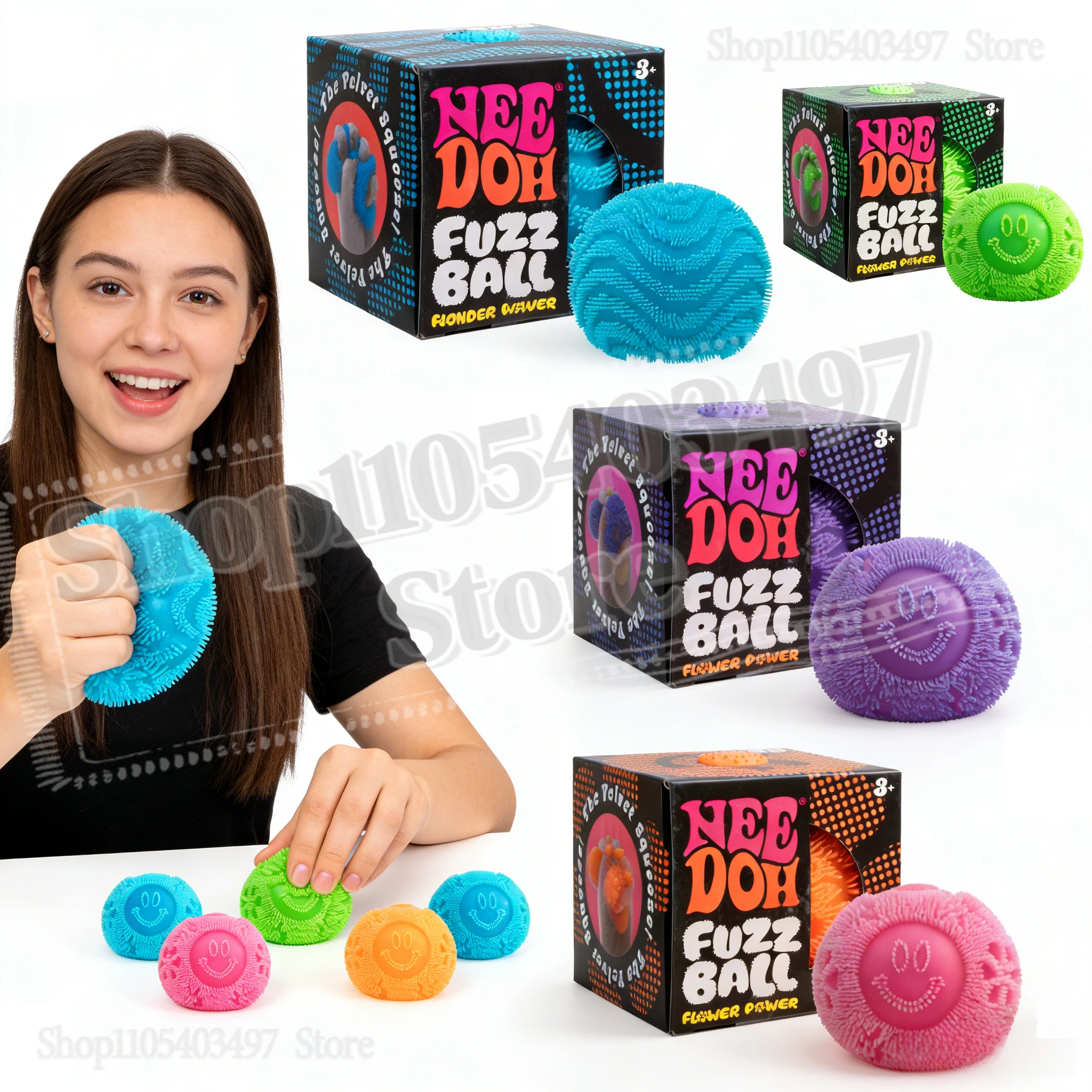 

2026 Schylling NDoh Fuzz Ball Wonder Waves Purple Squishy Fidget Toy for Anxiety Focus for Desk & Travel