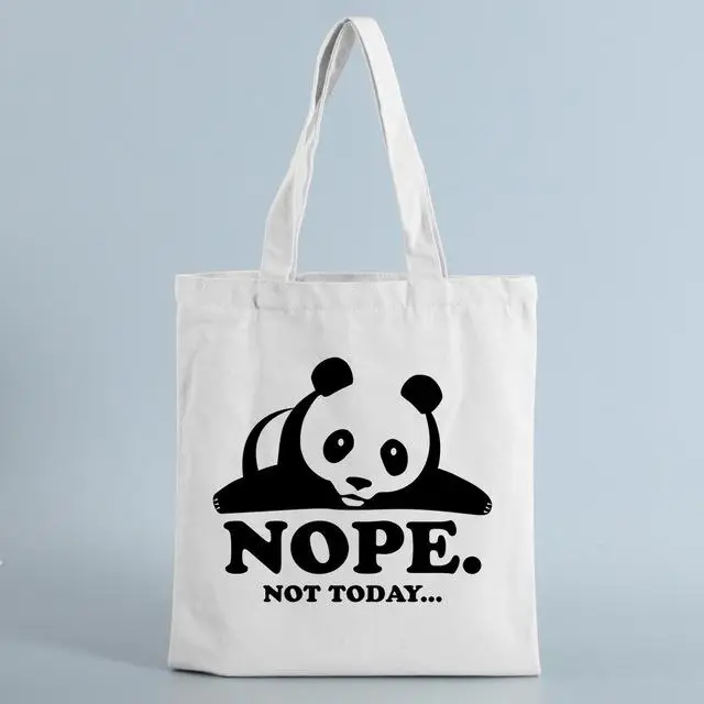 

Humorous Animal Print Canvas Tote Bag Set Cute Panda Cool Llama Pattern Shoulder Bag For Humor Enthusiasts Casual Style Lovers