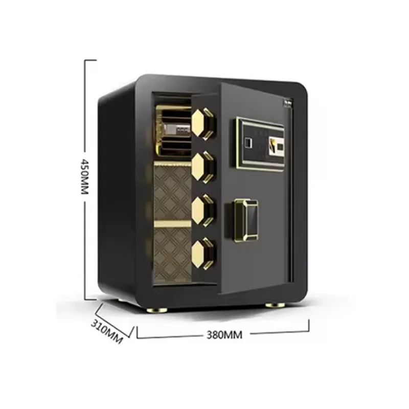 Smart Commercial Steel Jewelry Locker Black Fingerprint Password Anti-theft Bedside Locker Adjustable Modern School Use