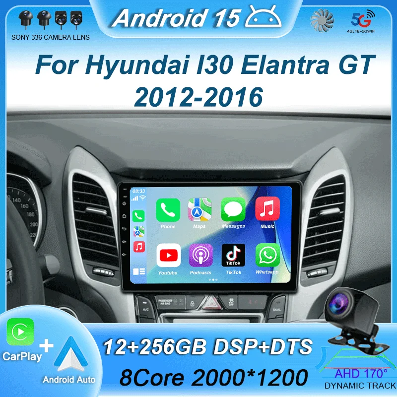 

Android 15 For Hyundai I30 Elantra GT 2012 2013 2014 2015 2016 Car Radio Auto Carplay GPS Navigation No DVD Player Multimedia 4G
