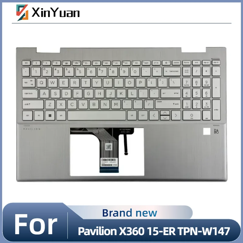 New Shell For Pavilion X360 15-ER 15-ER0051NR Palmrest Backlit Keyboard M45130-001