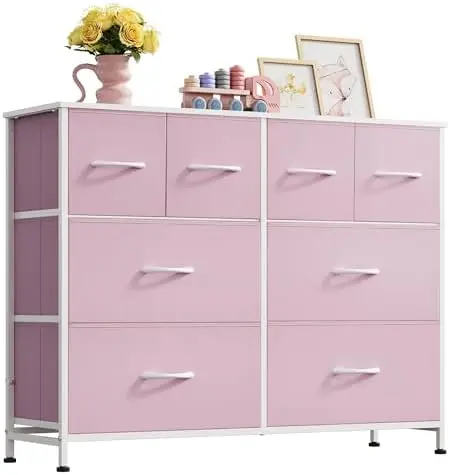 Dresser for Bedroom with 8 Drawers, Wide Fabric Dresser for Storage and Organization, Bedroom Dressers, Chest of