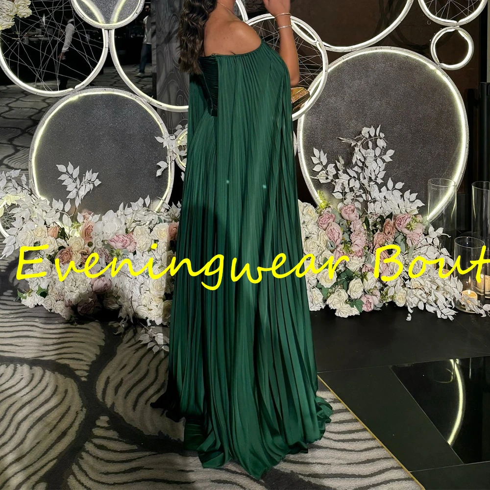 Customized Modern A-Line Floor Length Strapless Off the Shoulder Jersey Evening Dress Classic Photo Color vestidos para mujer