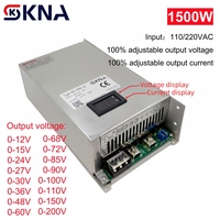 1500W Digital Display Power Supply 220V AC To DC 12V 15V 24V 36V 48V 60V 72V 85V 110V 150V 200V Voltage Current Adjustable SMPS