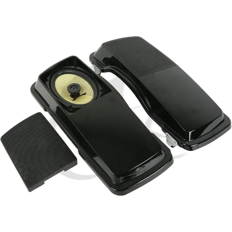 Tampa do alforje de motocicleta XFMT 6 "x 9" com alto-falantes compatível com Electra Street Road Glide FL 1994-2013