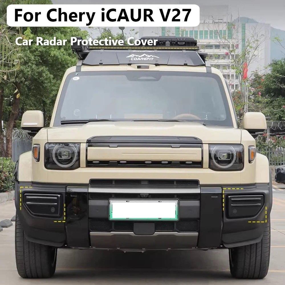 For Chery iCAR V27 iCAUR V27 Esteo V27 2026 ABS Black Car Radar Sensor Cover Front Rear Bumper Guard Protective Trim Kit