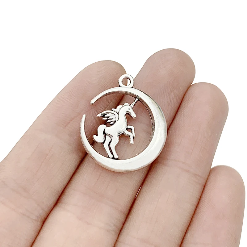 

30PCS Creative Crescent Moon Unicorn Charms Pendants DIY Necklace Bracelet Earring Jewelry Making Accessories