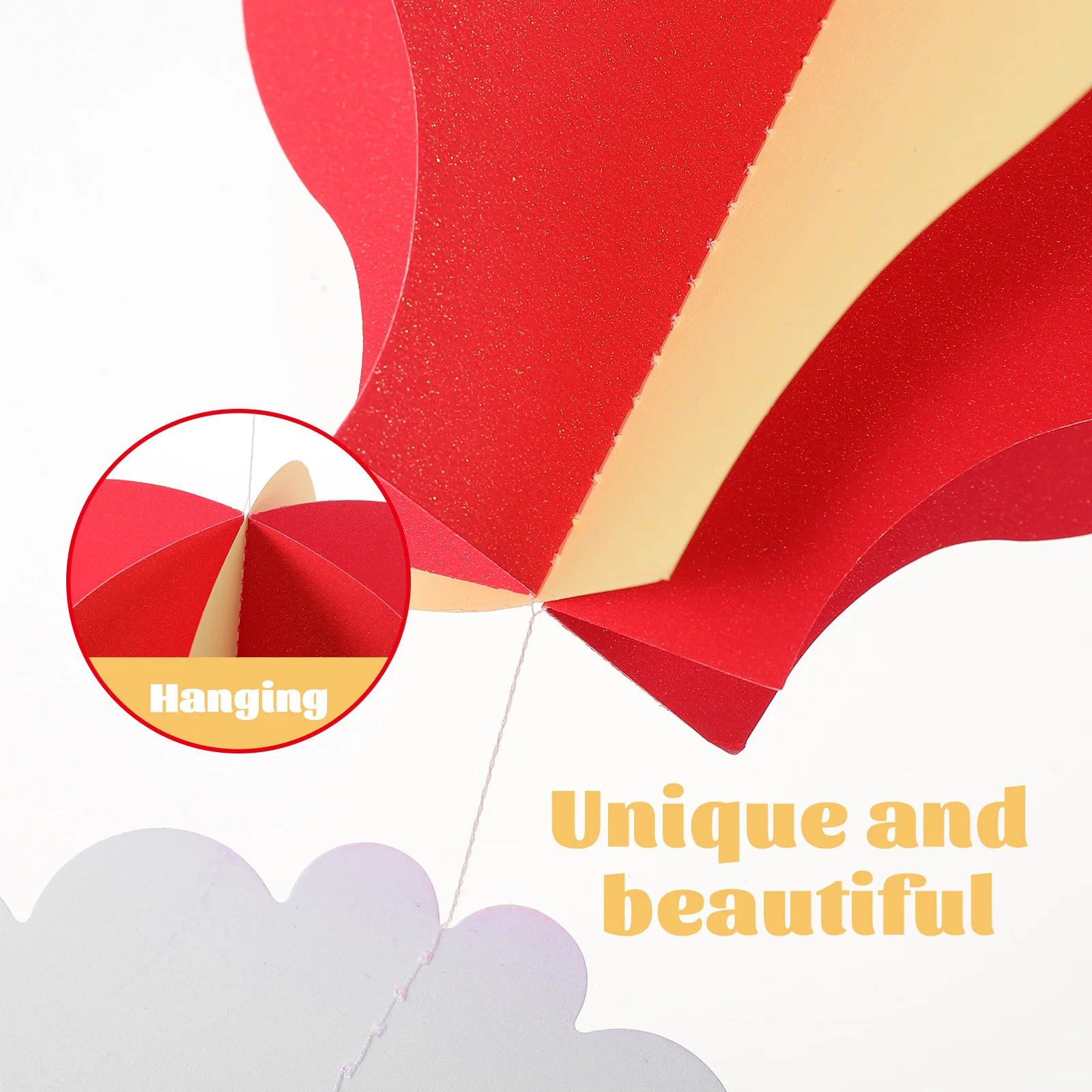 

4 Pcs Hot Air Balloon Decorations Clouds Birthday Party Xmas Tree Hanging Paper Crafts Pendant Scene Valentine Wedding Christmas