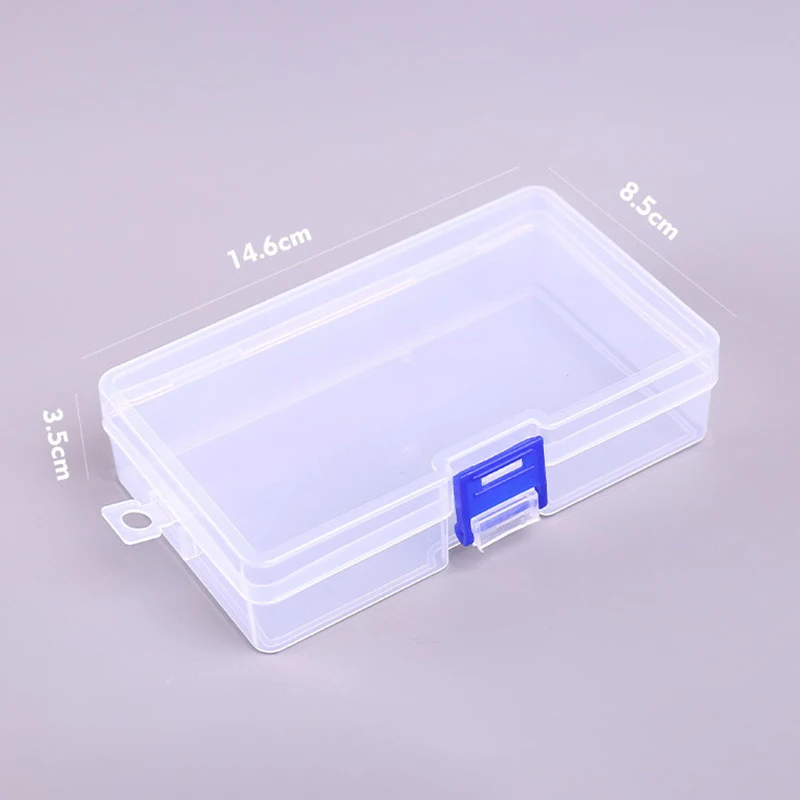 Boîte de Rangement en Plastique Transparent pour Bijoux, Conteneur Rectangulaire pour Perles et Boucles d'Oreilles