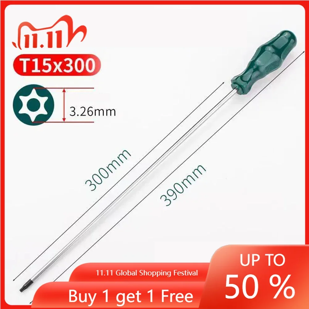 Narrow Spaces 400mm Torx Screwdriver Lengthened Screwdriver 400mm Length Ergonomic Handle Design Imported Material Magnetic Tip