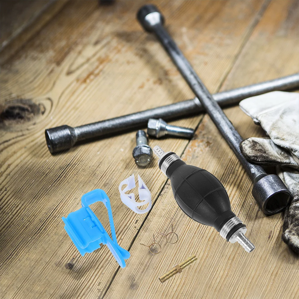 

1 Set Fuel Transfer Pump Manual Hand Siphon Kit For Oil Liquid Suction Portable Pvc Hose Car Motorcycle Use Engine