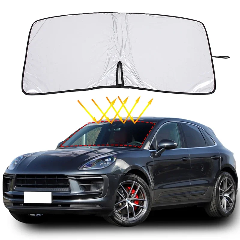 

For Porsche Macan 2014+ Silver Tape Car Styling Car Front Windshield Insulat UV Sun Shade Car Interior Protection Accessories