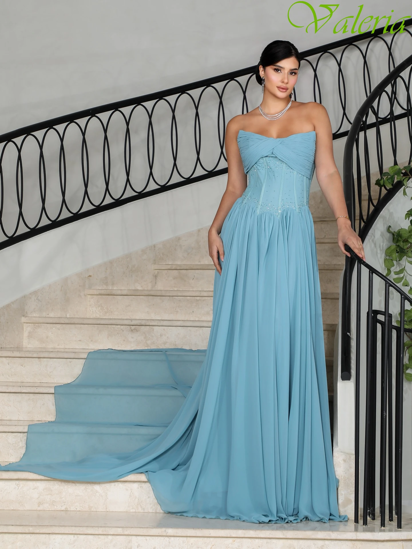 

Customized A-Line Strapless Elegant Fashion Temperament Evening Dress High Quality Celebrity Gowns Classic Delicate Party Dress