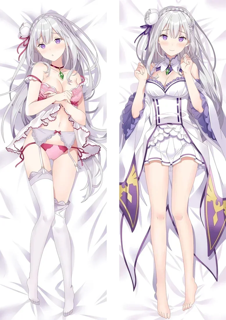 

Re: жизнь в другом мире от нуля Подушка Otaku Waifu Rem Подушка Чехол Аниме Dakimakura постельное белье обнимающая наволочка