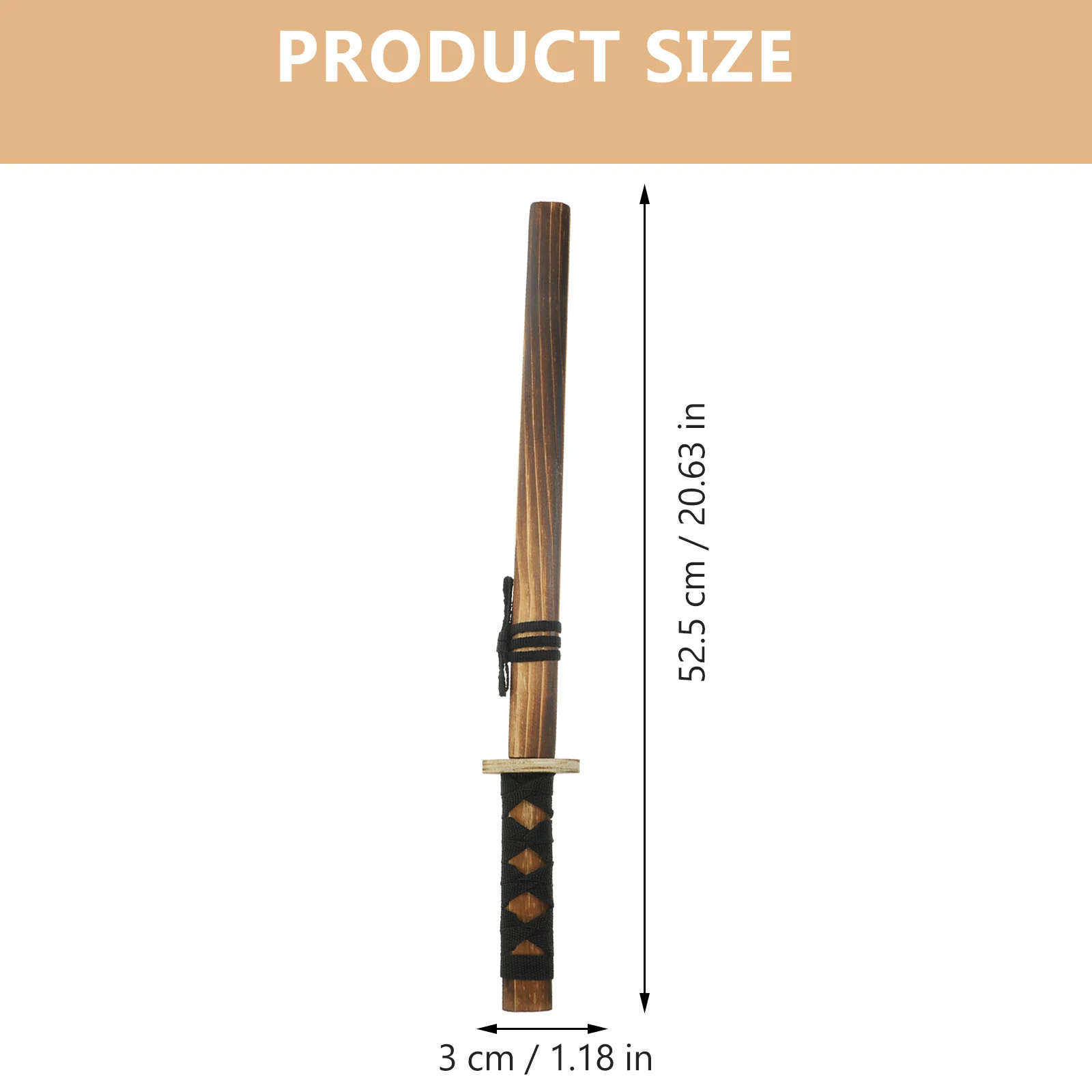 Wood Sword Japanese Style Cosplay Outdoor Play for Kids Parent Child Interaction Funny Interactive Sword Plaything