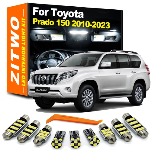 ZITWO 16 Uds bombilla LED puerta de lectura Interior Kit de luz de placa de maletero para Toyota Prado 150 LC150 2010- 2018 2019 2020 2021 2022 2023