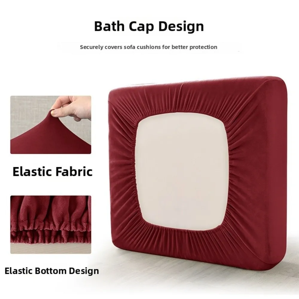 Velvet Sofa Cushion Covers Removable Solid Color Stretch Sofa Slipcovers All-inclusive Style Soft Sofa Seat Covers Living Room