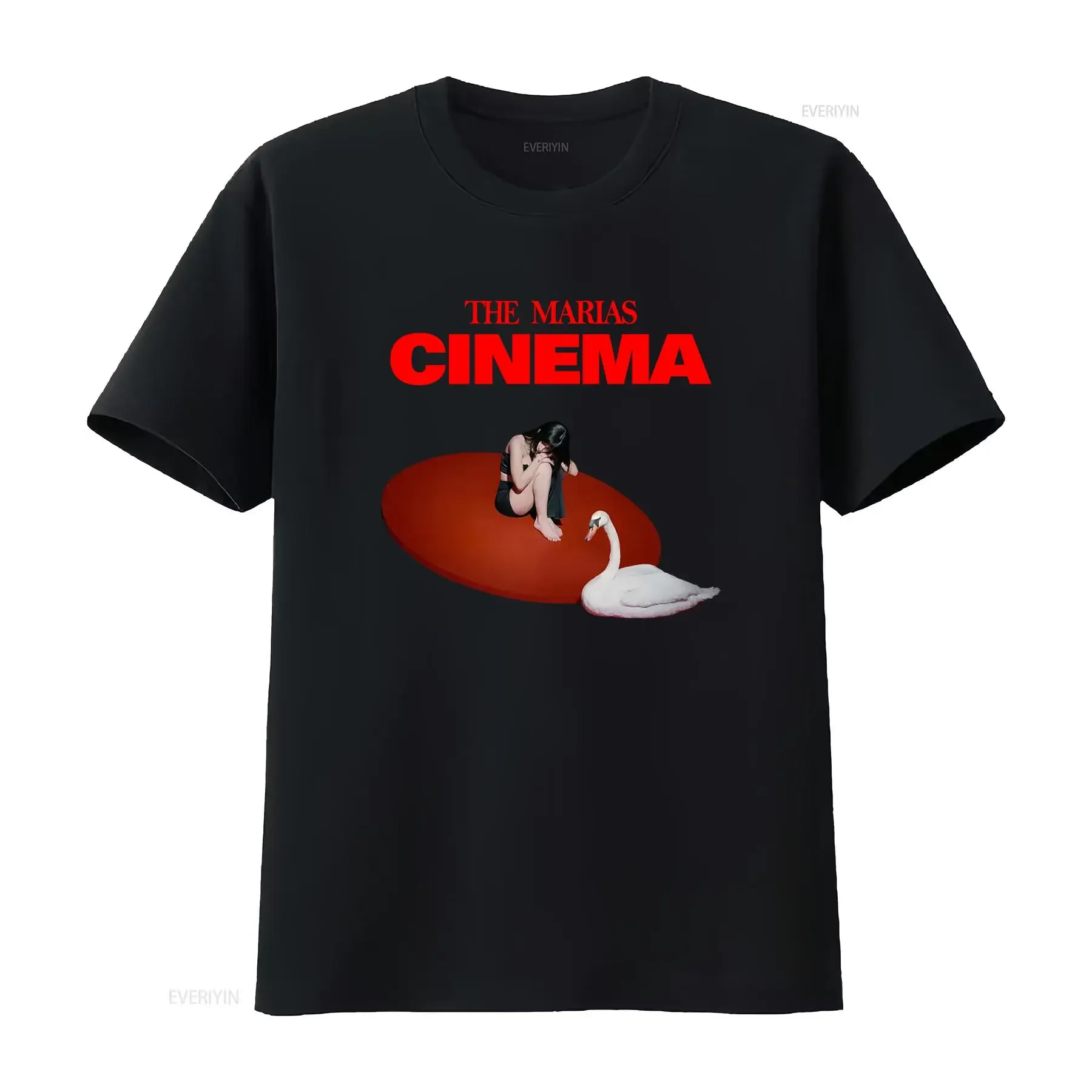 The Marias Cinema T Shirt Stylish Print with Woman and Swan Design for Fashionable Wear vintage Washed Soft Unisex