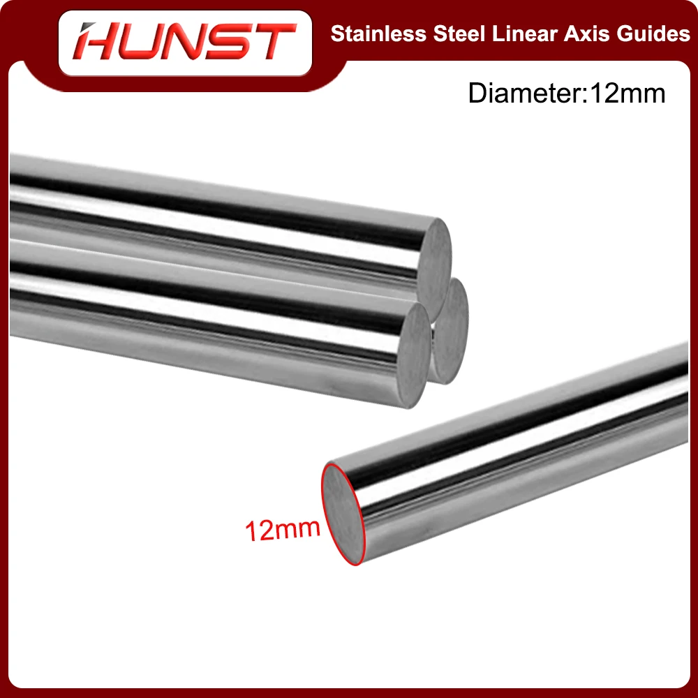 HUNST الفولاذ المقاوم للصدأ قضيب خطي قطر 10 مللي متر/12 مللي متر آلة أداة الخطي محور دليل المحور البصري دليل السكك الحديدية الشريحة السكك الحديدية