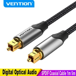 Cabo óptico digital de áudio, toslink, spdif, coaxial, 1m, 2m, 5m, para amplificadores, blu-ray, xbox 360, ps4, soundbar