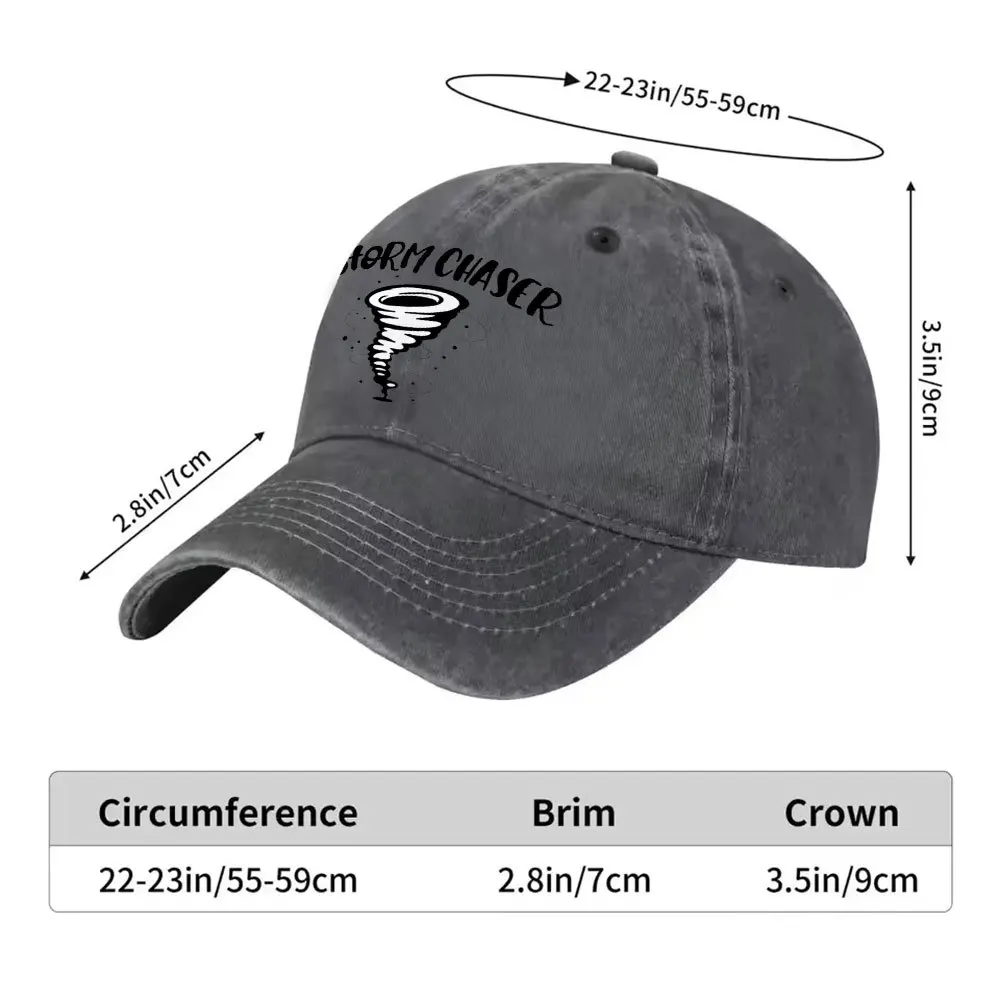 Storm Chaser Tornado Vintage Washed Baseball Cap Unisex Casual Street Style Sun Hat