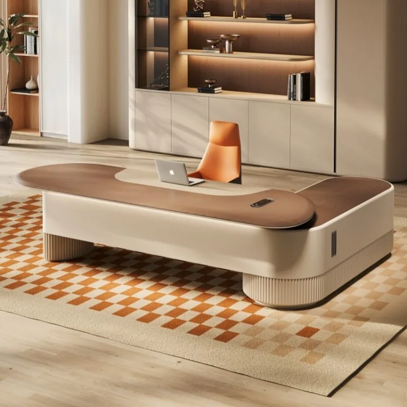 CEO Desk,Boss Table,Elegant Stylish Executive , A Modern Luxurious Office Desk In A New Chinese Style, Perfect For Company Offic