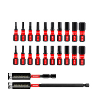 Geinxurn 1 inches Multi Hex Head Metric Insert Bits Set,,S2 Steel Hex Screwdriver Bit set with Extension Bit Holder