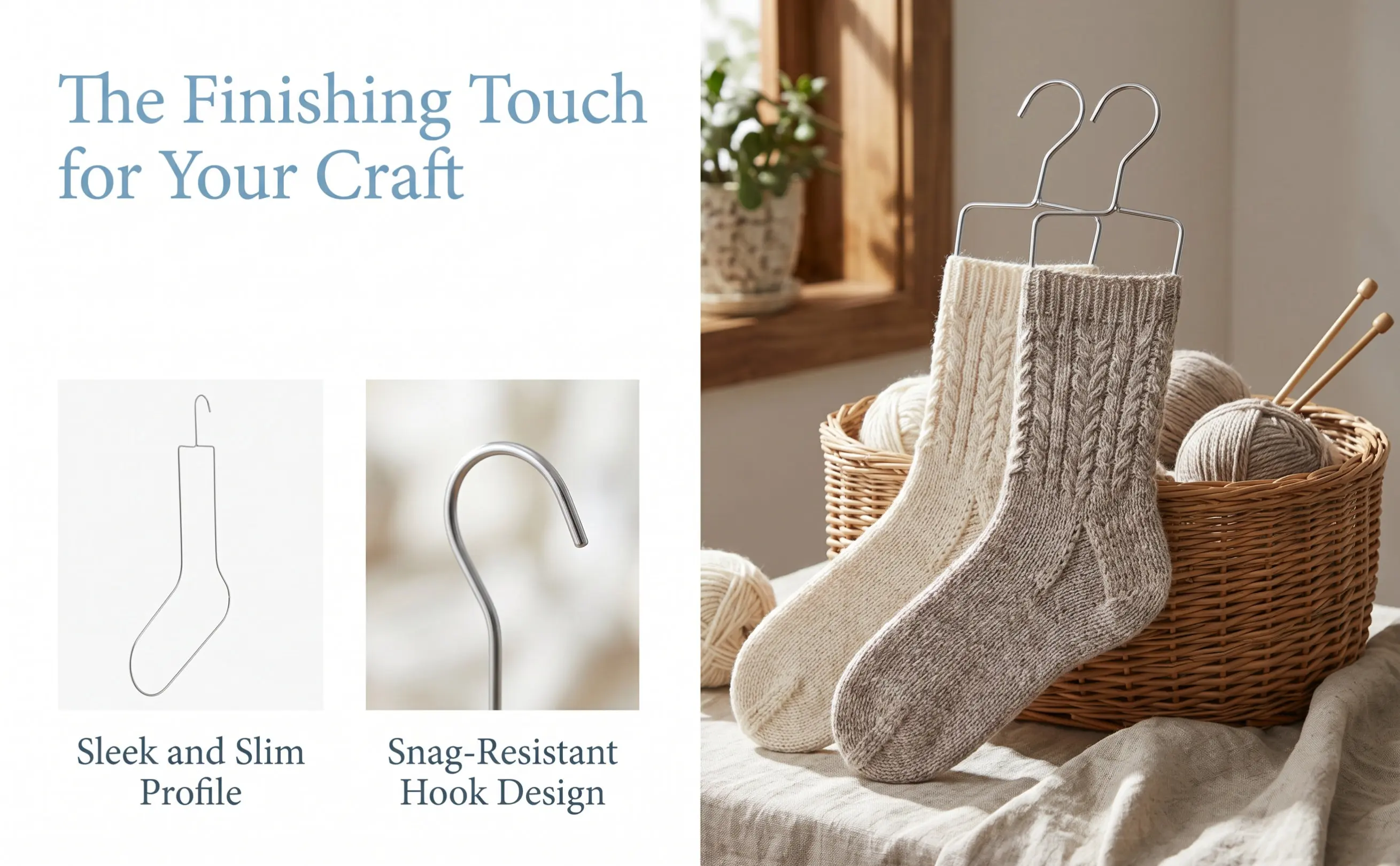 2Pcs Premium Metal Sock Blockers Sock Display Foot Stand for Knit Crochet Socks Shaping Drying Organizing and Store Display