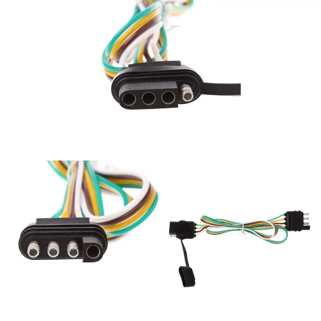 No Tool 4 Wire Trailer Light Adapter Weatherproof Socket Dustproof Design ABS Automotive Connector for Trucks Caravans  