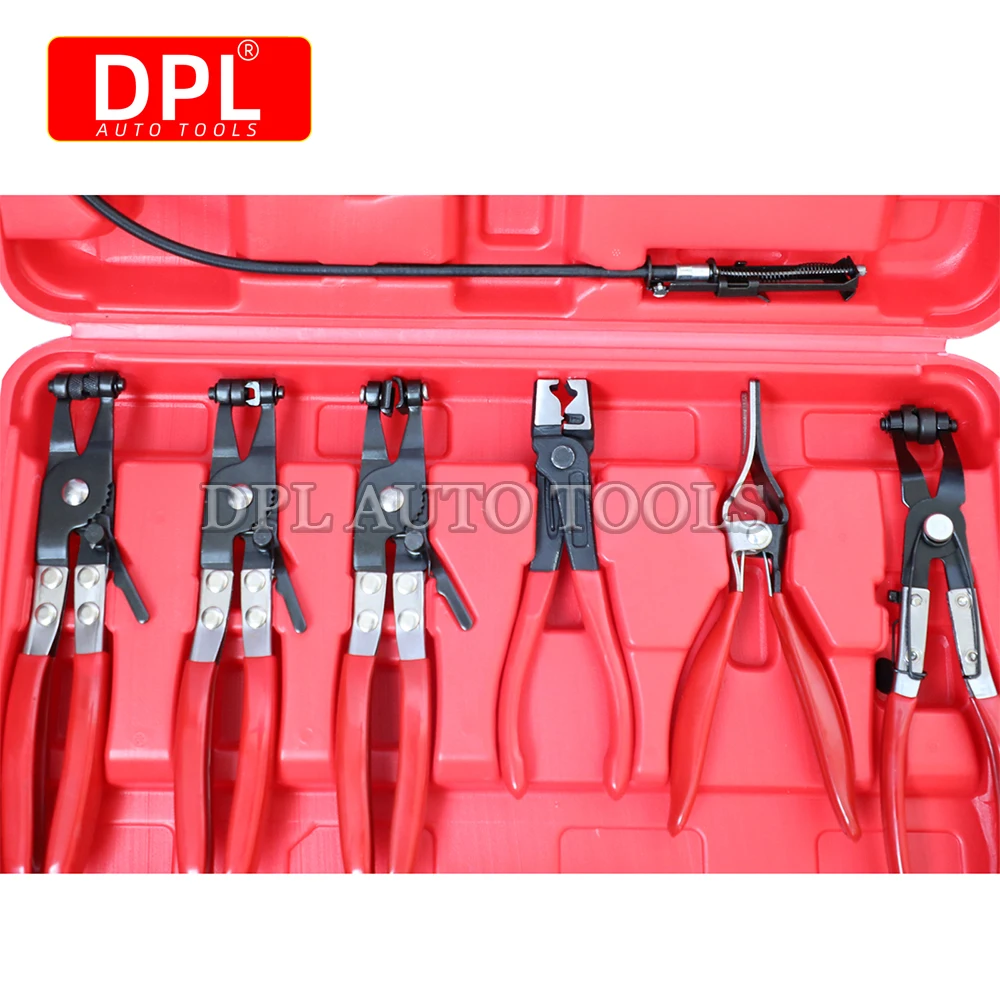 9Pcs Hose Clamp Ring Plier Clip Set Flexible Cable Plier Swivel Jaw Tool Remover Auto Hand Tool Set