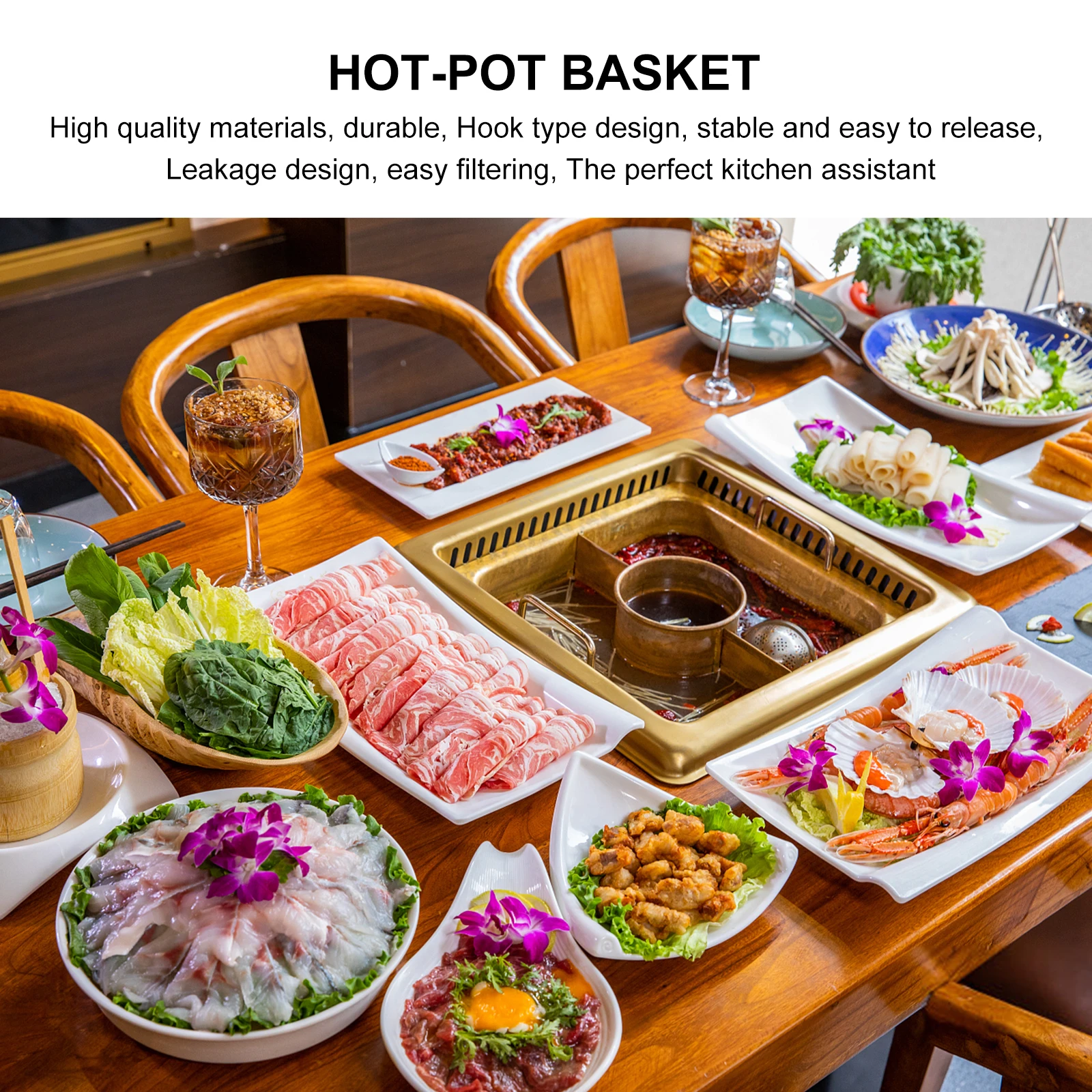 

1pc Hot-Pot Hanging Basket Stainless Steel Mesh Filter For Home Restaurant Easy Clean Strain Cooking Tool Hot Pot