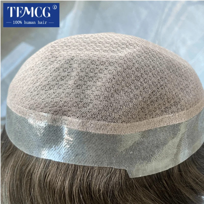 Clearance  Australia-Double Layers 100% Natural Human Hair Toupee Male Hair Prosthesis Lace PU Base Breathable System Man Wig