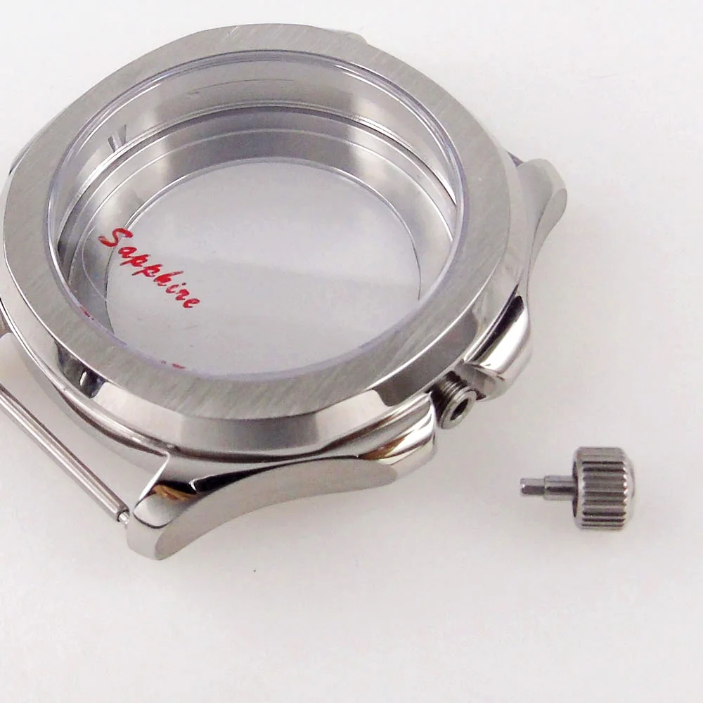 Caja de reloj cuadrada de cristal de zafiro de 39,6mm para NH34 NH35A NH36 NH37 NH38 NH39 movimiento que ve el cristal trasero para reloj Mod oro rosa