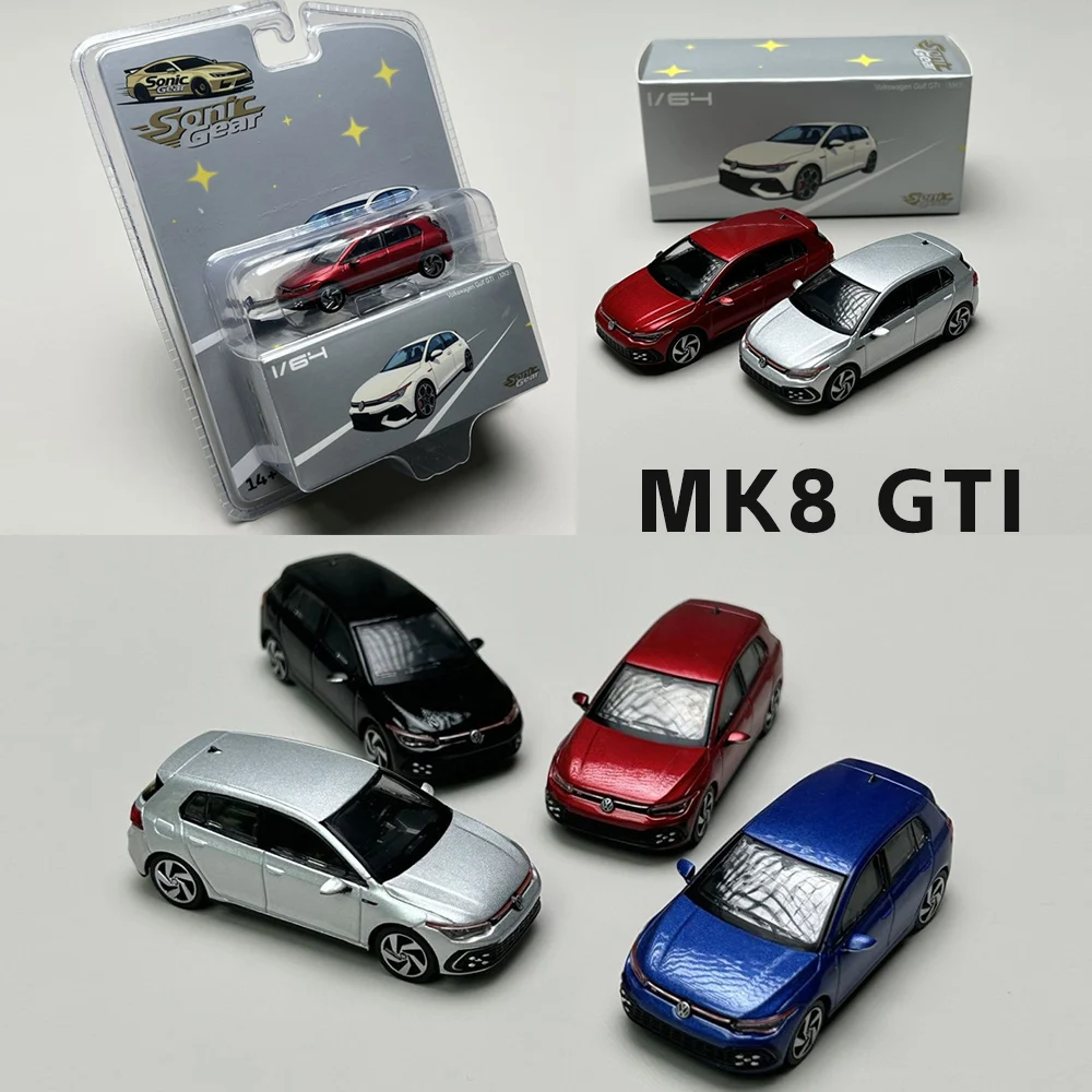 

Presale Sonic Gear 1/64 MK8 GTI Alloy Car Model Diecast Metal Miniature Toy Blister Packaging for Collection Gift