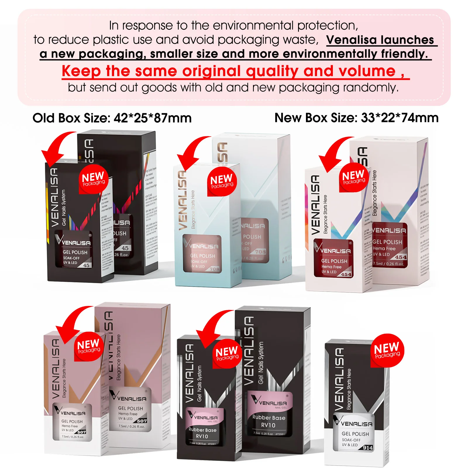 Venalisa HEMA/TPO FREE 7,5 ml Gel-Nagellack für den Sommer, Frühling, French Jelly, nacktes Rosa, Nagelgel, Glitzer, SoakOff, UV-LED, Maniküre, DIY – Detail 1