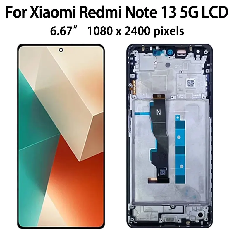 6.67“Screen for Xiaomi Redmi Note 13 5G 2312DRAABG Lcd Display Touch Screen for Redmi Note13 Screen with Frame Replacement