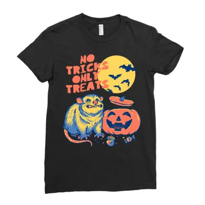 halloween t shirt halloween possum Ladies Fitted T-Shirt